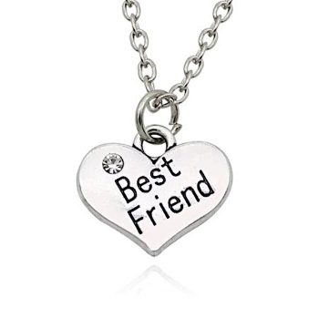 Best friend szív medál pici kővel, nyaklánccal