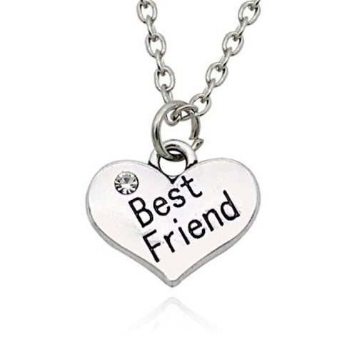 Best friend szív medál pici kővel, nyaklánccal