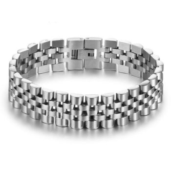 Maria-King-prémium-nemesacél-férfi-karkötő-ezüst-színű