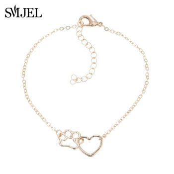 Tappancs és szív karkötő, arany színű