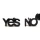yes-no-nemesacél-fülbevaló, ezüst színű