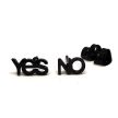 yes-no-nemesacél-fülbevaló, ezüst színű