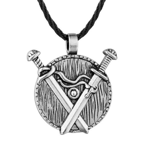 Viking-kard-medál-bőr-nyaklánccal