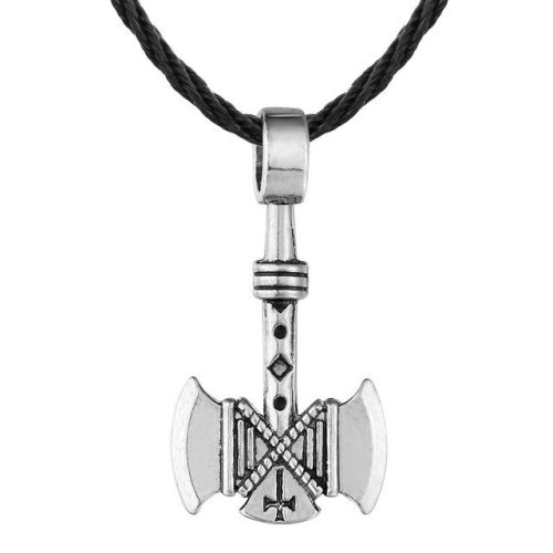 Viking-fejsze-medál-bőr-nyaklánccal