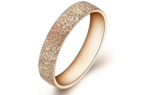 Kristályosan csillogó felületű nemesacél gyűrű, rose gold, 6