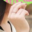 Kristályosan csillogó felületű nemesacél gyűrű, rose gold, 6