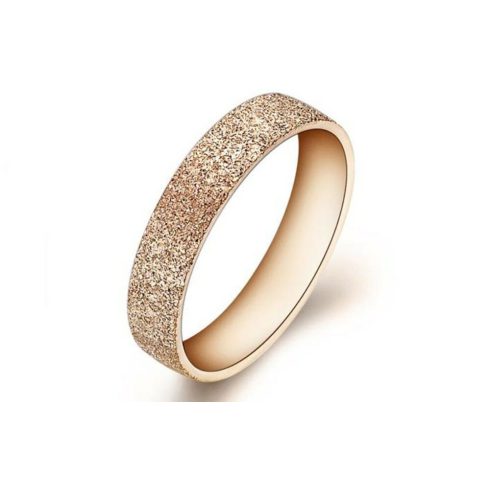 Kristályosan csillogó felületű 316L nemesacél gyűrű, rose gold, több méretben