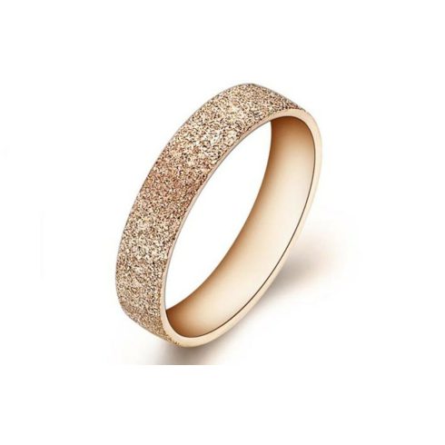 Kristályosan csillogó felületű nemesacél gyűrű, rose gold, 8