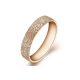 Kristályosan csillogó felületű nemesacél gyűrű, rose gold, 8