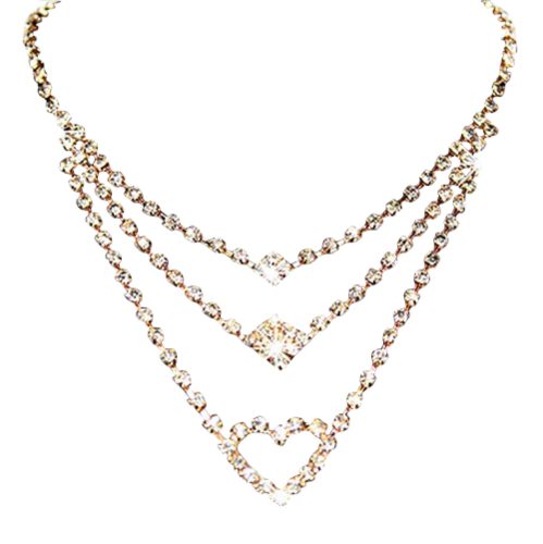  csillogó többsoros nyaklánc és fülbevaló szett 