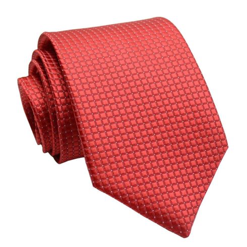 Piros apró kockás nyakkendő