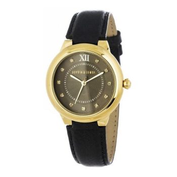   Devota&Lomba cseppálló, bőrszíjas luxus női karóra (34 MM), dobozban