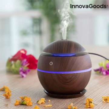   Mini aroma diffúzor párásító, többszínű hangulat led fénnyel, InnovaGoods