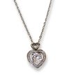 Cirkónia köves szív medál rozsdamentes acélból, lánccal, platina ezüst színben M.King márkadobozban