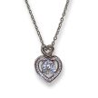 Cirkónia köves szív medál rozsdamentes acélból, lánccal, platina ezüst színben M.King márkadobozban