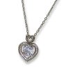 Cirkónia köves szív medál rozsdamentes acélból, lánccal, platina ezüst színben M.King márkadobozban