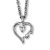 Cirkónia köves szív medál Mom felirattal, acél lánccal, platina ezüst színben M.King márkadobozban