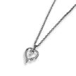 Cirkónia köves szív medál Mom felirattal, acél lánccal, platina ezüst színben M.King márkadobozban