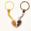 Legjobb-barátok-kristályos-kulcstartó, 2 db-szív-medál-kulcstartó