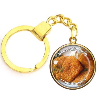 rántotthús-kulcstartó