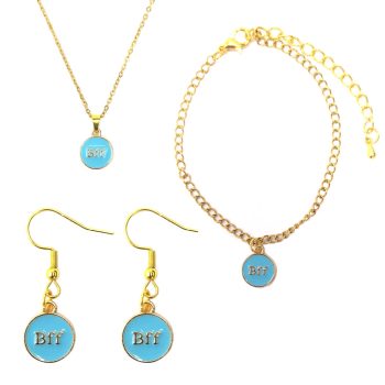 best-friends-forever-legjobb-baratok-orokke-kék-medal-nyaklanc-fulbevalo-es-karkoto-szett