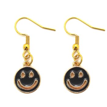 fekete-smiley-fülbevaló