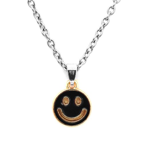 fekete-smiley-medál-lánccal