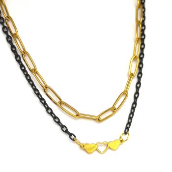 dupla-arany-színű-nyaklánc-szív-medállal