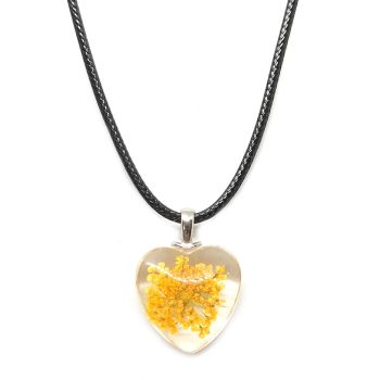 Narancssárga -virág-medál-lánccal