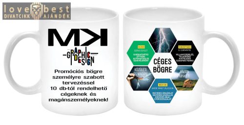 Céges Bögre, megszemélyesített dizájnnal, 60 db-tól - magánszemélynek és cégeknek is