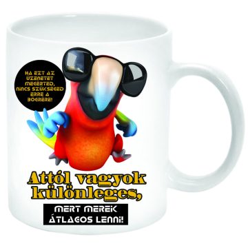 Merek-átlagos-lenni-papagájos-bögre-feliratozható