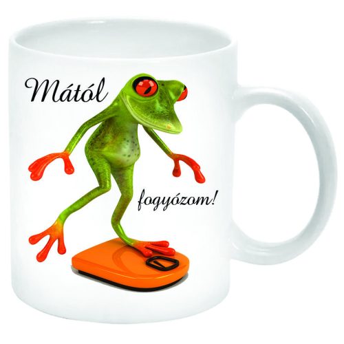 Mától-fogyózom-béka-bögre-feliratozható-
