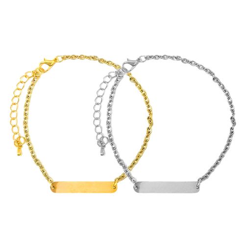 Páros-Karkötő-tüköracél-lapocskával