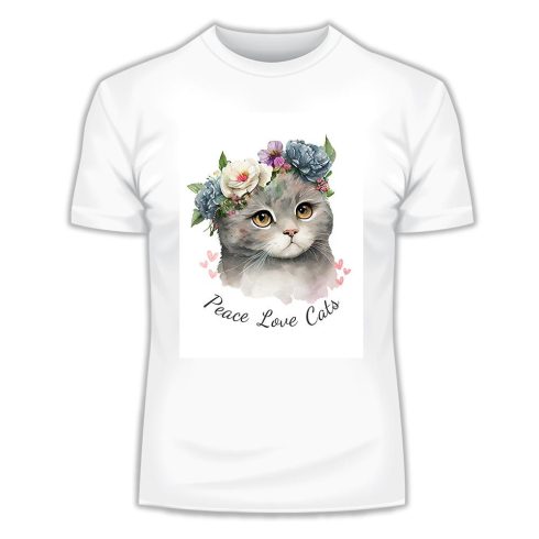 Póló–peace-love-cats