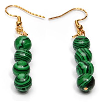 malachit-fülbevaló
