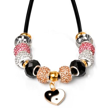 Maria-King-Bőr-és-nemesacél-uniszex-nyaklánc-szív-charmmal