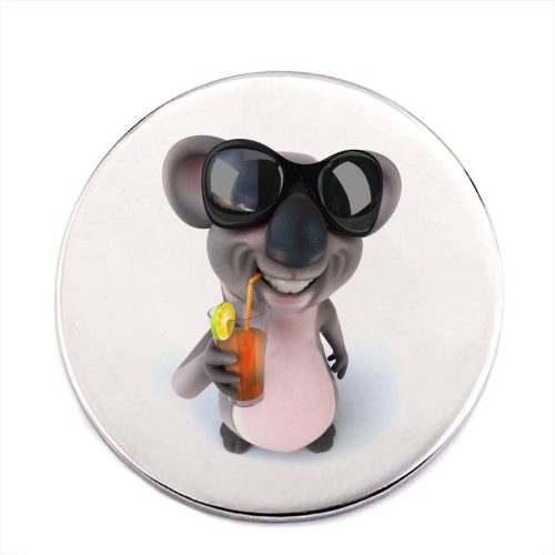 Koalás-acél-kitűző