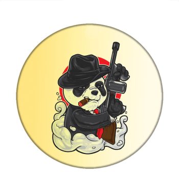 Gengszter-panda-acél-kitűző
