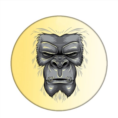 Gorillás-acél-kitűző