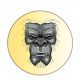Gorillás-acél-kitűző