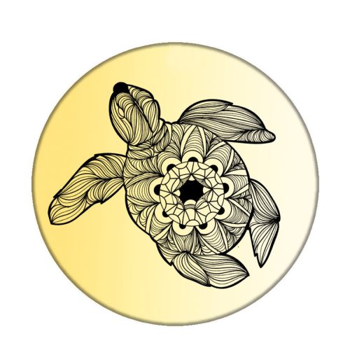 Halmandala-acél-kitűző