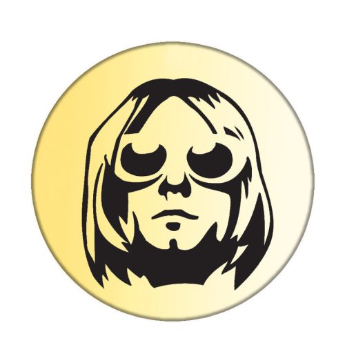 Kurt-Cobain-acél-kitűző
