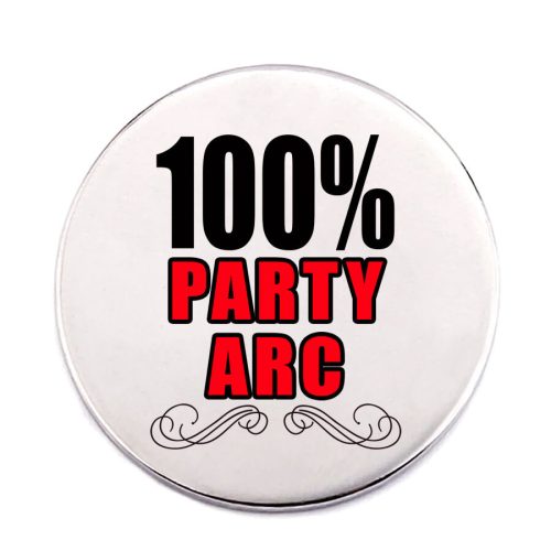 party-arc-acél-kitűző