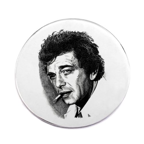 columbo-acél-kitűző