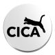 Acél-cica-kitűző