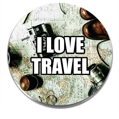 Acél-i-love-travel-kitűző