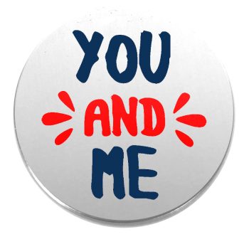 Acél-you-and-me-kitűző