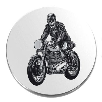 Acél-motoros-csontváz-kitűző