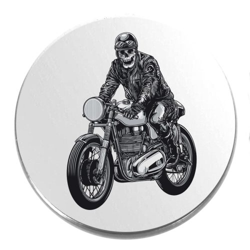 Acél-motoros-csontváz-kitűző