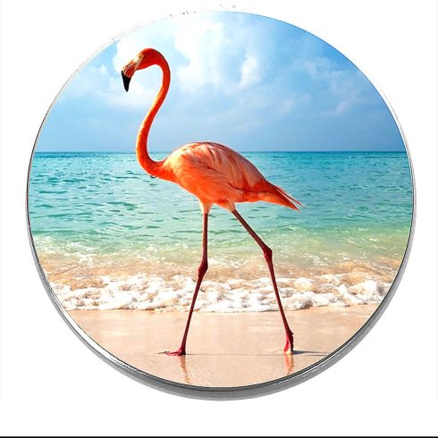 Acél-flamingó-kitűző
